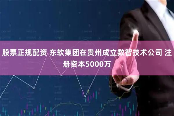 股票正规配资 东软集团在贵州成立数智技术公司 注册资本5000万